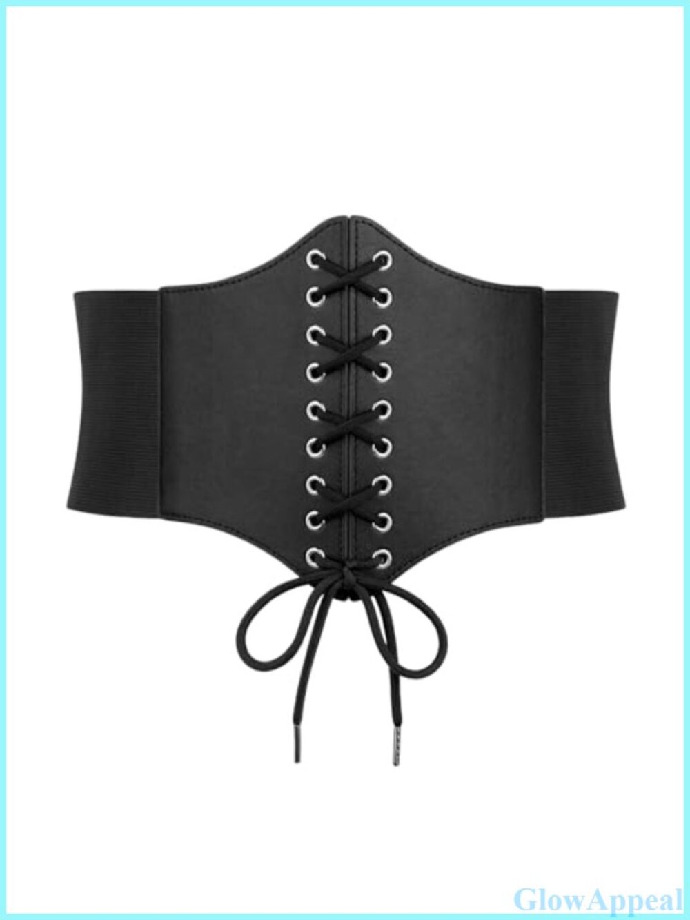 Faux Leather Lace-Up Corset Belt Wide Elastic Waist Cinch for Costume